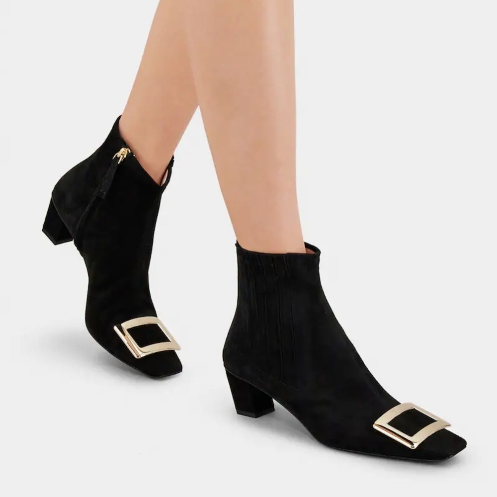Roger Viver Belle Vivier Chelsea Booties in suede